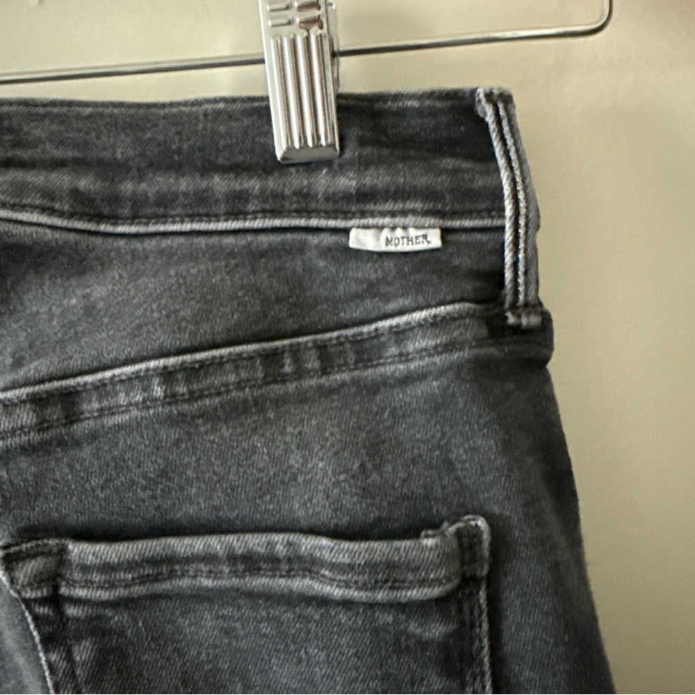 Mother The Mid Rise Dazzler Ankle Jeans The Night Is Watching Black Fade Sz 26